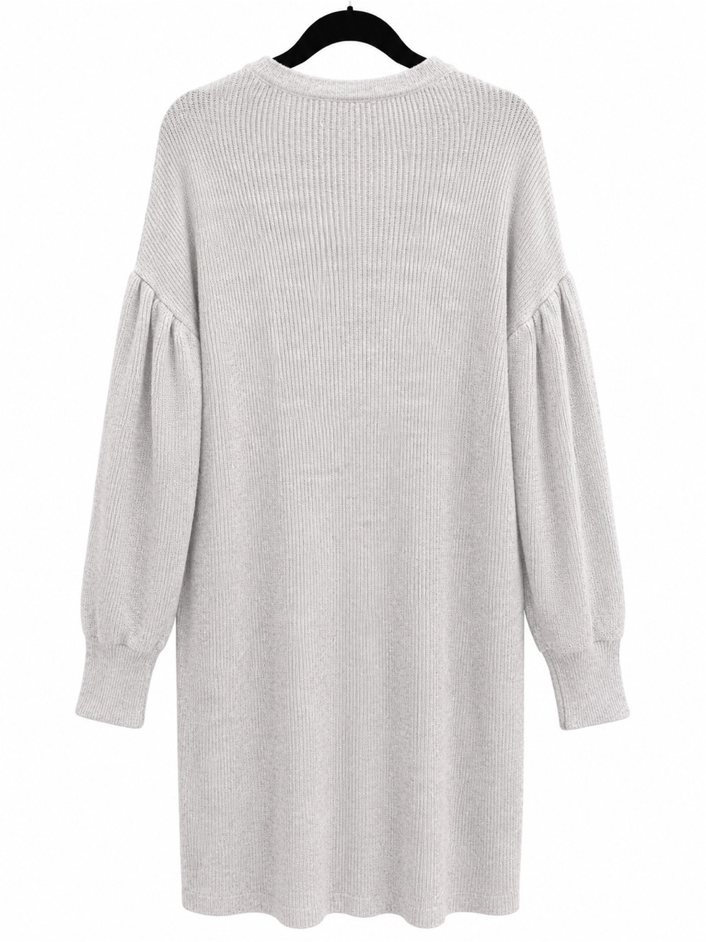 Express Open-Front Light Gray Cardigan with Puff Sleeves - Picture 5 of 5